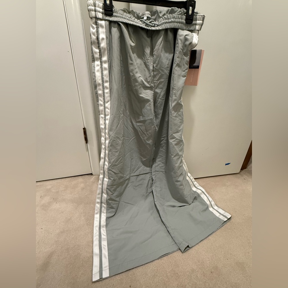 Celebrity Pink Gray Track Pants with White Stripes